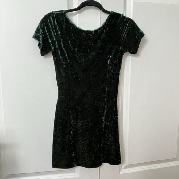 Jacob Dresses & Skirts - Vintage Jacob Mini Dress Womens S Green Crushed Velvet Low Back 90s Whimsygoth
